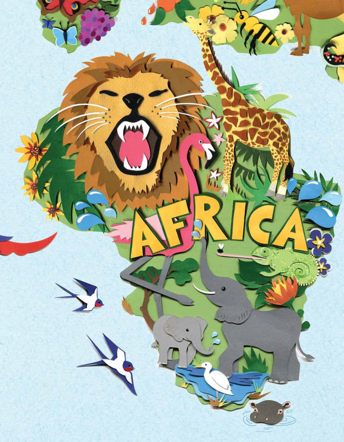 Mural da vida selvagem da África para quarto de criança