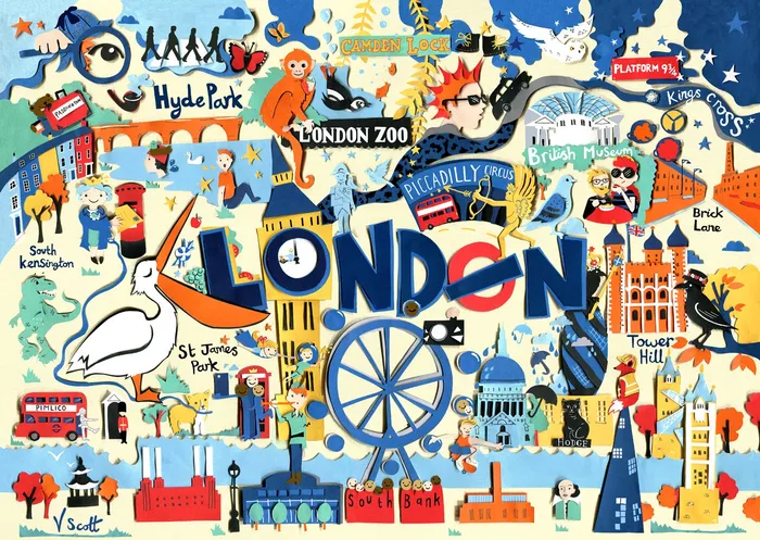 Fun filled illustrated map of London