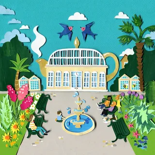 Collage art of Botanical gardens in Sheffield