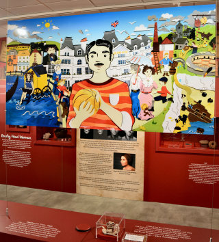 El mural representa la historia del fútbol del Eastbourne victoriano.
