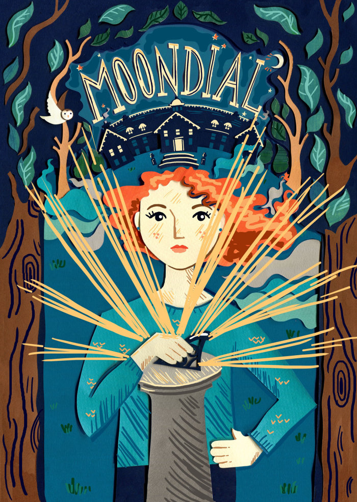 Cover illustration for "Moondial" book
