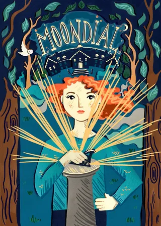 Cover illustration for "Moondial" book