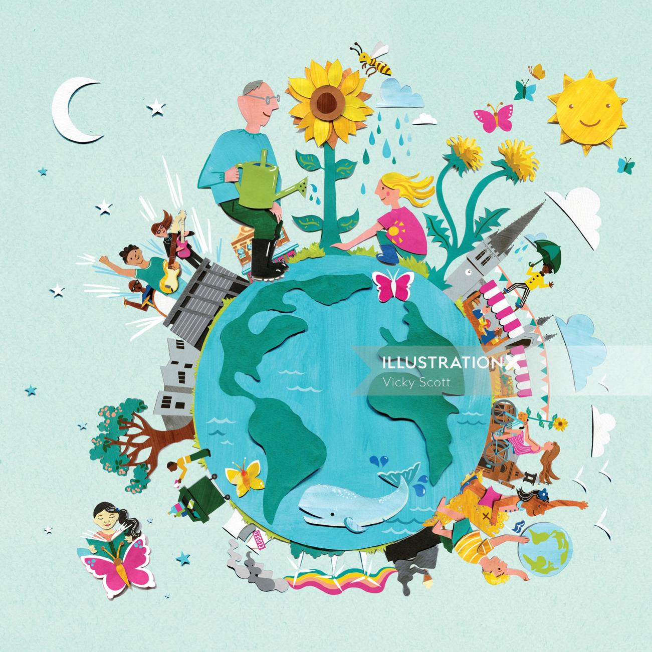 Design de cartaz do festival de meio ambiente