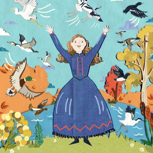 Illustration for the RSPB showing the happy scene