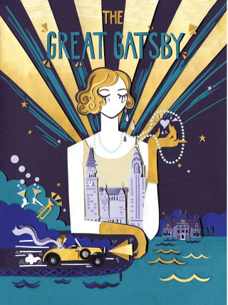 Ilustração de escultura em papel de O Grande Gatsby - personagem Daisy