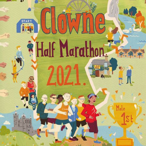 Clowne Running Club half marathon map illustration