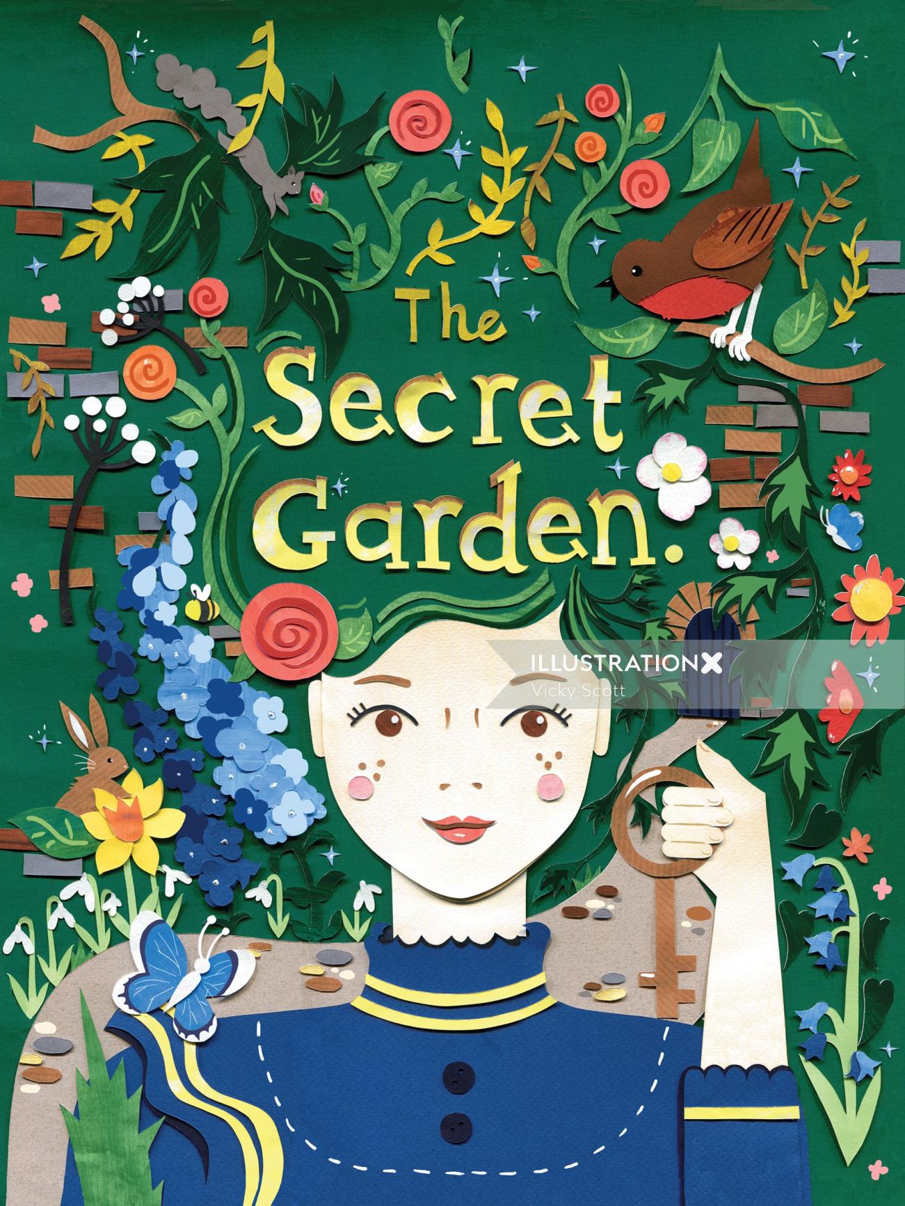 Capa do livro para o romance clássico infantil, The Secret Garden