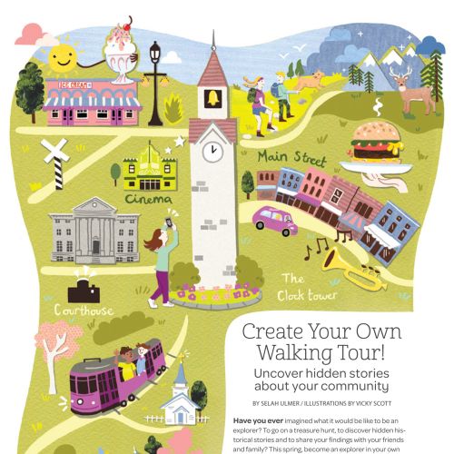 An editorial walking map for Brio Magazine