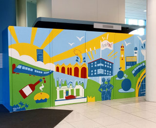 Mural design created for Howden House and sponsored by VINCI facilities