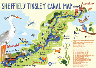 Map illustration for Canal & River Trust, focusing on Sheffield canal