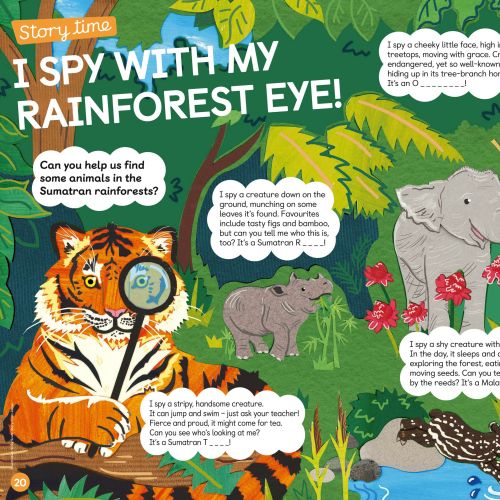 Collage of exotic animals from the Sumatran rainforest