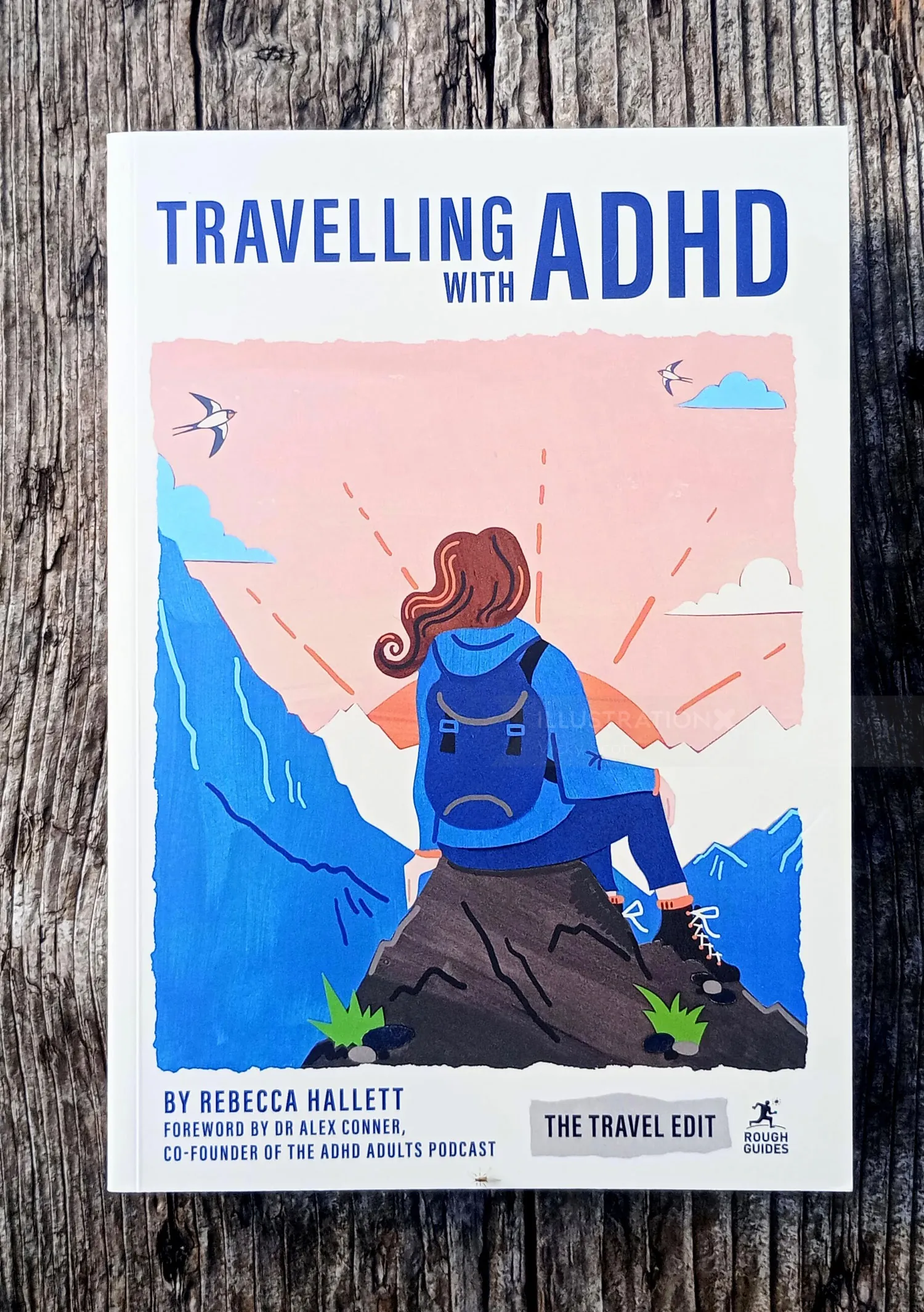 Travelling with ADHD book cover illustration by Vicky Scott