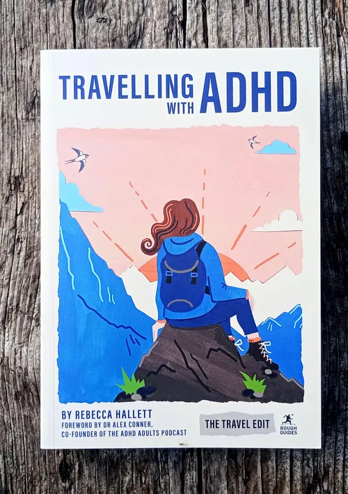 Travelling with ADHD book cover illustration by Vicky Scott