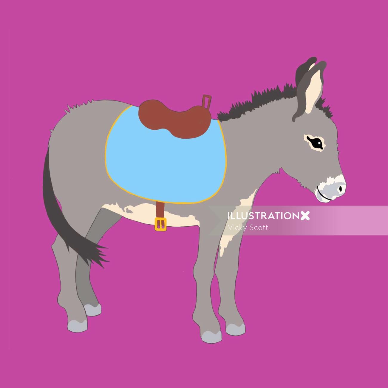donkey, saddle