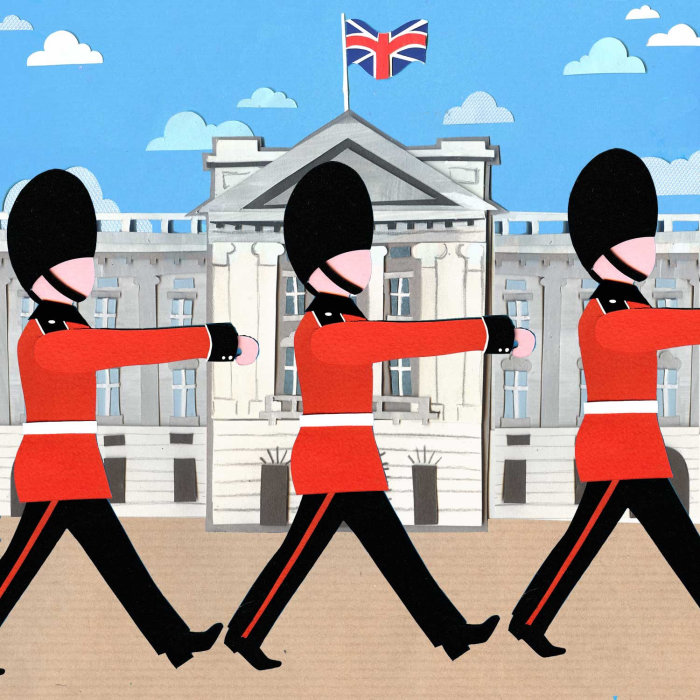 ilustração das forças de segurança britânicas por Vicky Scott