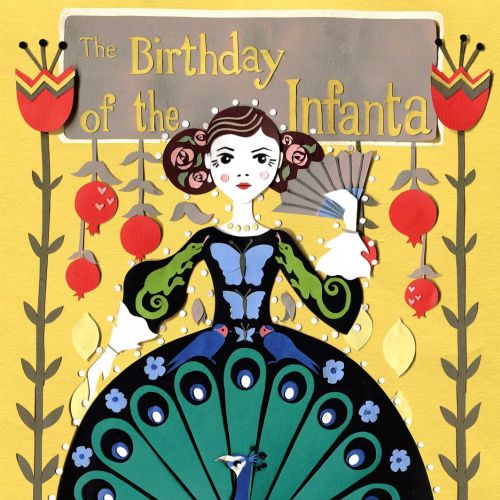 peacock, princess, birds, lizards, fruit, butterfly, collage,book cover, oscar wilde