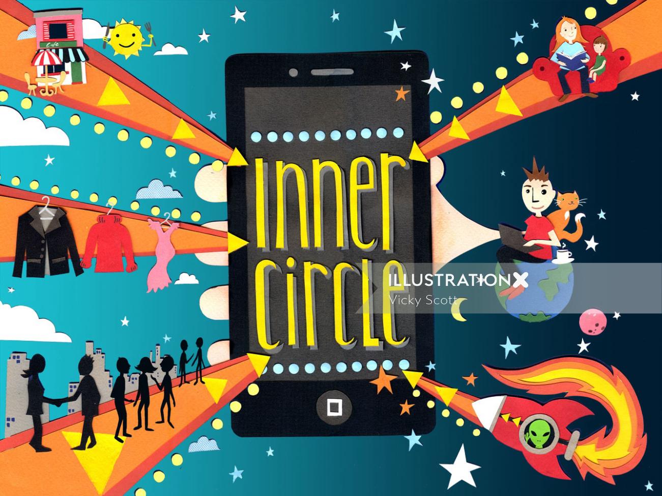 Ilustração da capa do Inner Circle App