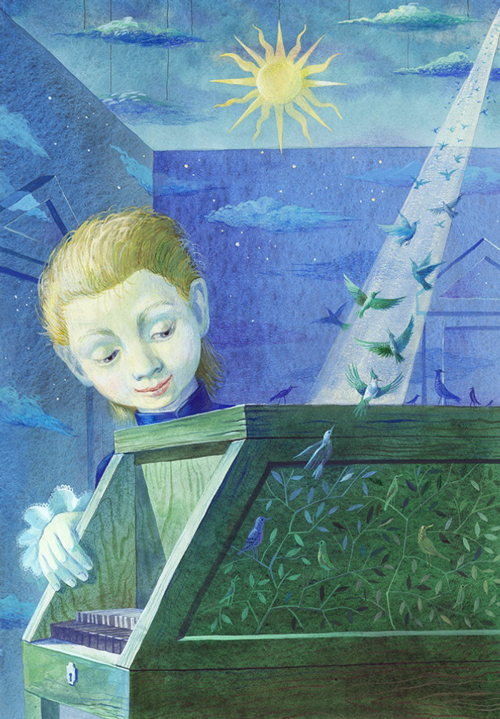 L&#39;art des enfants en acrylique pour Grimm Press