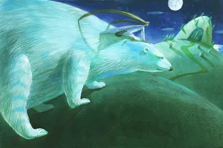 Polar Bear with Wings Under Moonlight | Illustration by Victoria