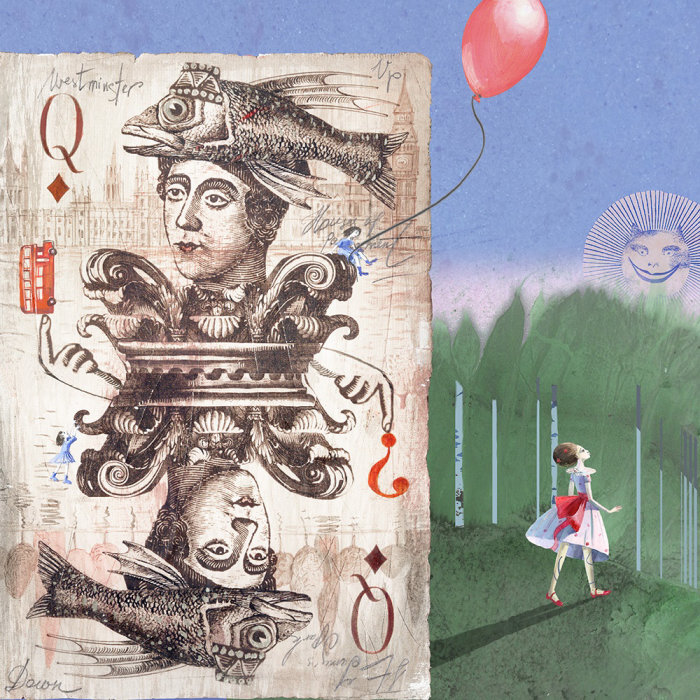 Alice in wonderland fantasy graphic design
