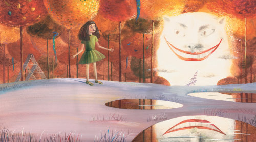 Peinture numérique de petite fille pour Alice au pays des merveilles