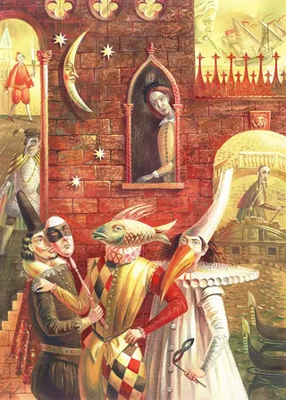 Illustration of characters from The Merchant of Venice by Victoria Fomina