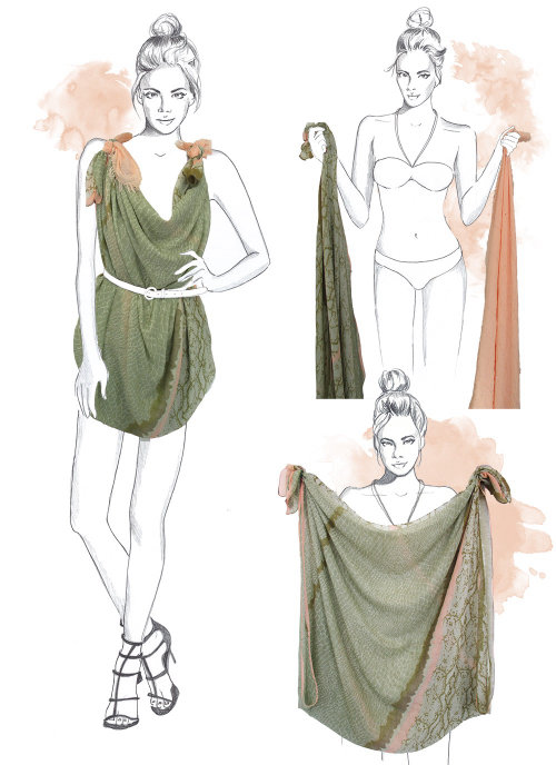 Illustration of a lady dress