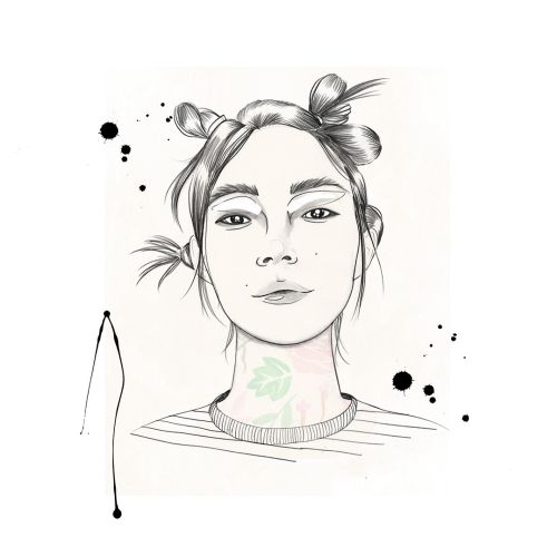 Lady face illustration by Victoria Skovran