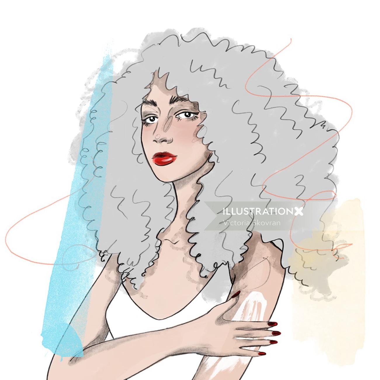 Fashion curly hairy girl
