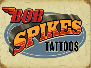 Letras à mão de tatuagens de Bob Spikes 