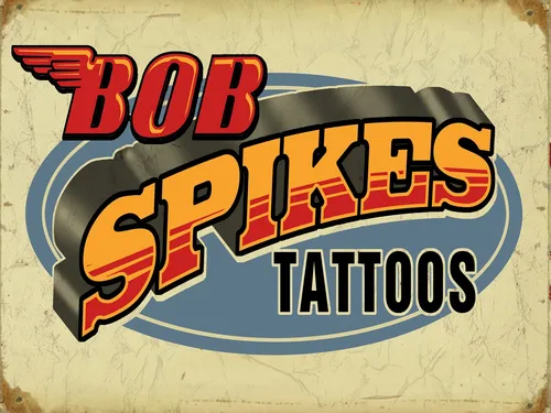 Hand lettering of Bob spikes tattoos 