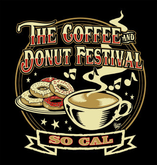 O festival de café e donuts tipografia tão cal 