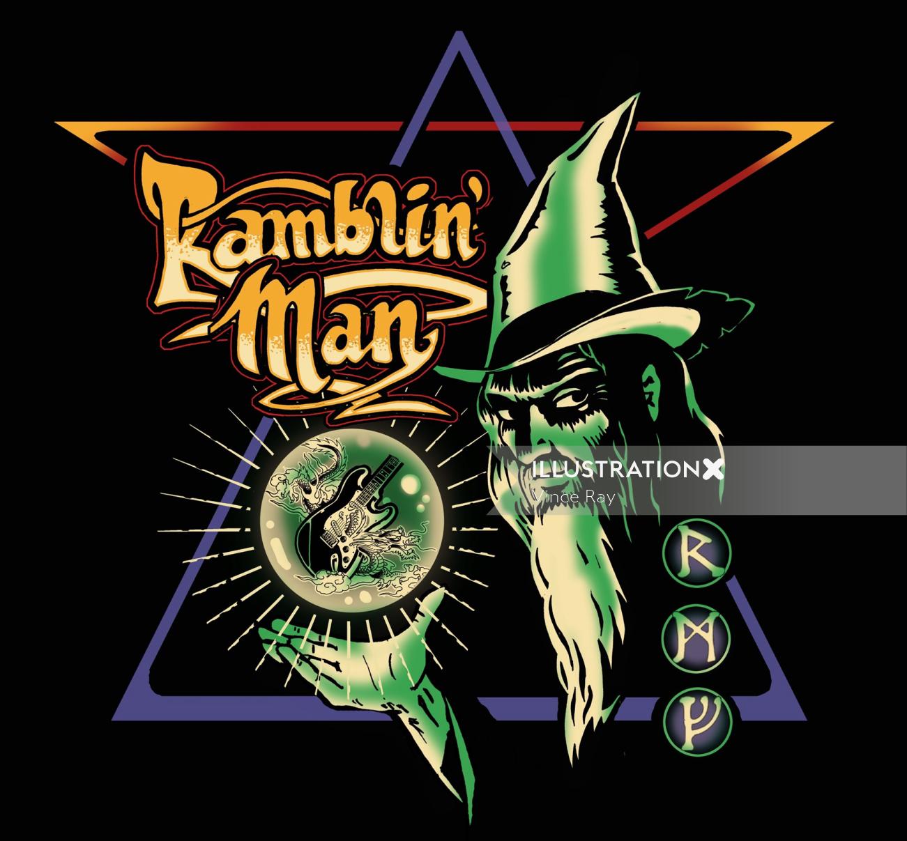 Character design of ramblin man 