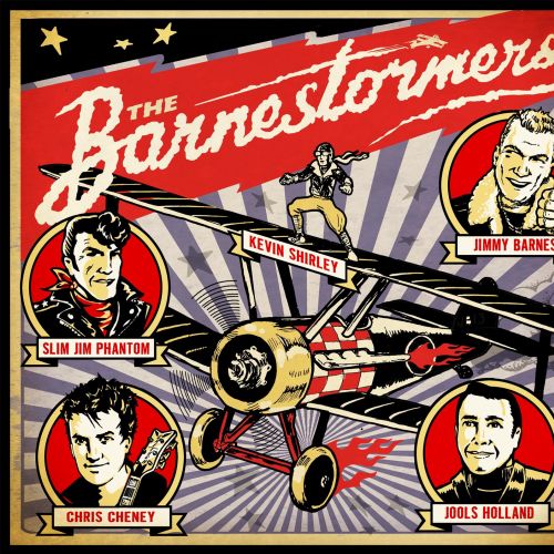 Comic poster for The Barnestormers music band