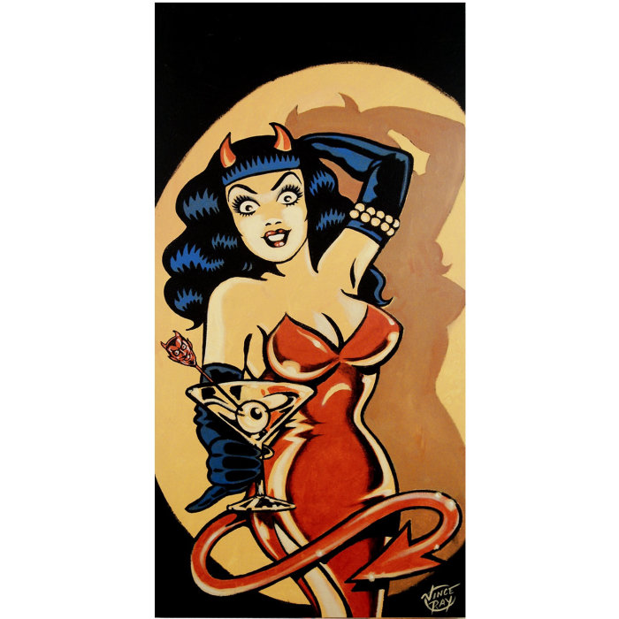 Devil woman with drink
