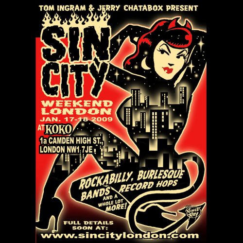 Poster art for Sin City in low brow style