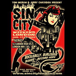 Affiche d&#39;art pour Sin City dans un style à sourcils bas