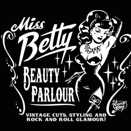 Miss belly beauty parlor advertising illustration 