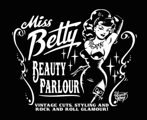 Miss belly beauty parlor advertising illustration 