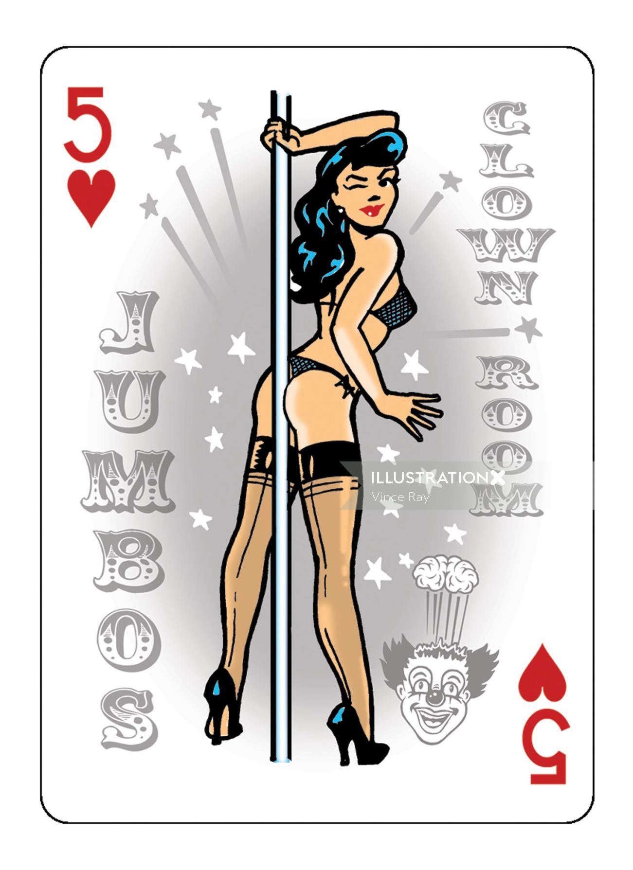 Lingerie mulher jogando cartas