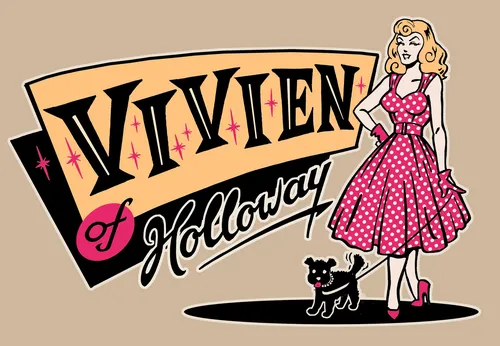 Retro women with Puppy
