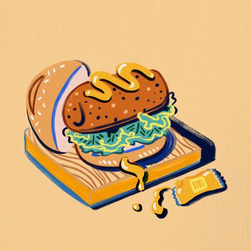 Cartoon design of Hamburger illustration