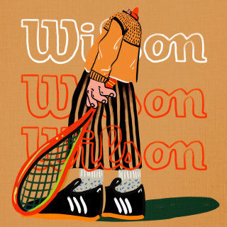 ウィルソンソフトテニスボールの広告イラスト