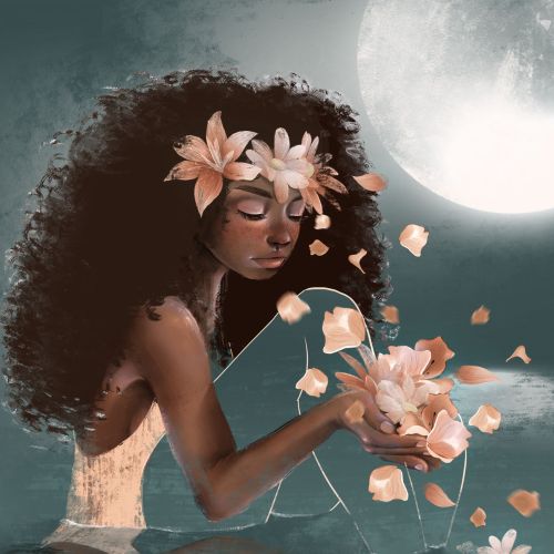 floral woman illustration