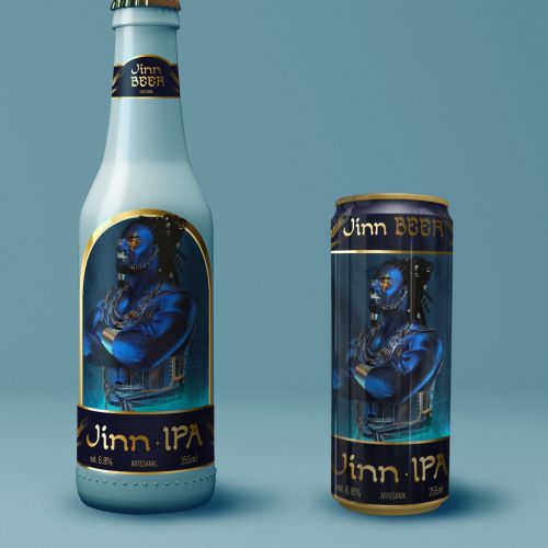 mythological character packaging illustration for beer brand
