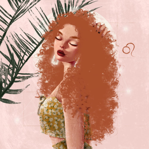 Fashion curly haired girl
