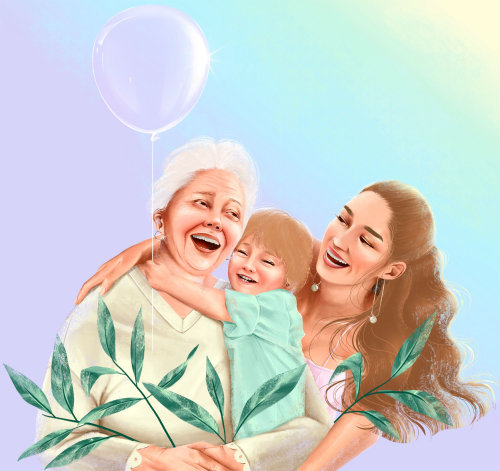 Ilustración de familia feliz