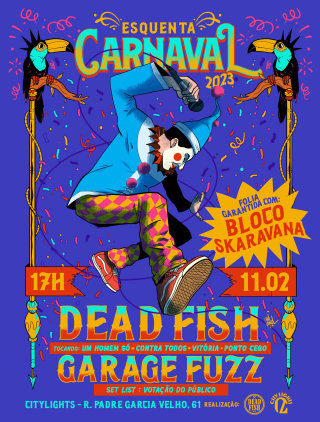 Folheto de desenho animado do Esquenta Carnaval 2023