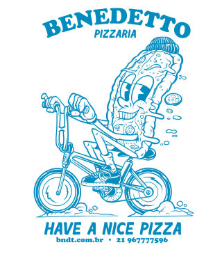 Pizza cartoon character poster for Benedetto Pizza
