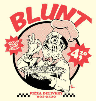 Typography for Blunt pizza